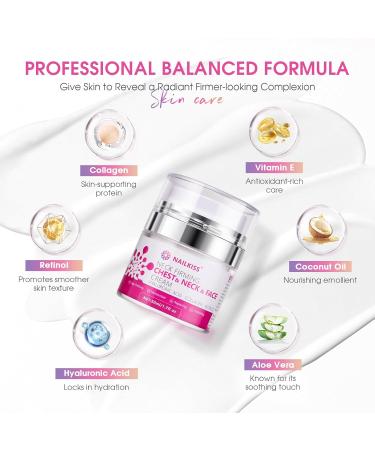 Neck Firming Cream with Retinol Collagen & Hyaluronic Acid - Tighten & Lift Crepey Skin Improve Wrinkle Appearance Even Skin Tone - 1.7 Fl Oz Moisturizer for Face & Neck - Buy Online on GoSupps.com