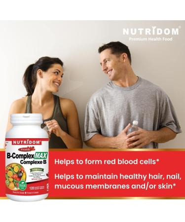 Nutridom Methylated B-Complex Max - All B Vitamins Including Methyl-folate B9 Methyl-cobalamin B12 Benfotiamin B1 Riboflavin B2 B3 Choline B4 B5 B6 Biotin B7 Inositol B8 - Vegan Non-GMO Free of Gluten Soy and Dairy (120 Count) - Buy Online on GoSupps.com