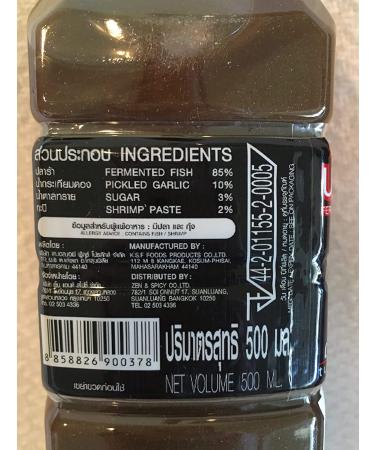 Tummour Thai Fermented Fish Sauce Nam Pla Ra Pla Dak Asian Thai Lao Food Papaya Salad Plara     Ships from USA 500ml bottle Choose your Quantity (500ml  3) 16.9 Fl Oz (Pack of 3) 3.0 - Buy Online on GoSupps.com