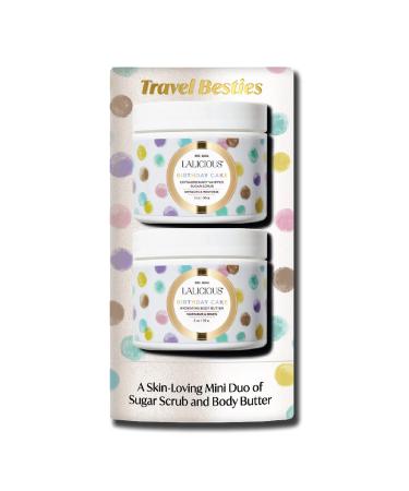 LALICIOUS Travel Besties Birthday Cake (Scrub Scrub 2oz & Body Butter 2oz)