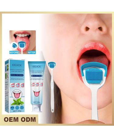Dous Tongue Cleaner Gel & Brush Kit - Freshen Breath Remove Tongue Coating & Improve Oral Health Worldwide - Buy Online on GoSupps.com
