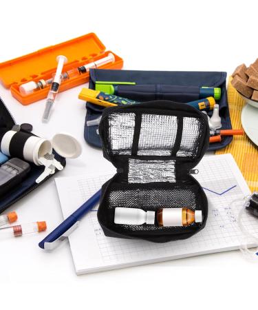Portable Insulin Cooler Bag for Diabetes - Medical Cooling Bag with Ice Brick | Diabetic Supplies Organizer in Black - Buy Online on GoSupps.com