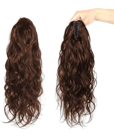 Ponytail Extensions Body Wave Human Hair Ponytail Extension 10-24" Wavy Claw Clip Ponytail Extensions Dark Brown Curly Wavy Claw Clip in Remy Hair Ponytail Hairpieces for Women (Color : 100g(One squ 20inches 100g(One square) - Buy Online on GoSupps.com