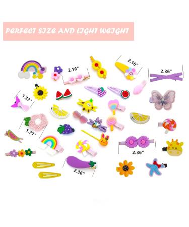 42 Piece Baby Hair Clips Set for Girls - Cute Animal, Fruit, and Flower Pattern Hair Pins for Babies, Toddlers, and Teens - Hair Accessories for Baby Girls - Buy Online on GoSupps.com