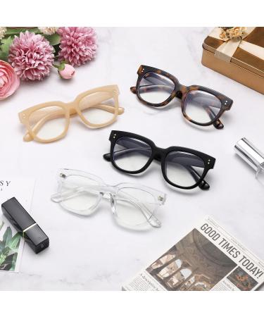 4-Pack Retro Oversized Anti-Blue Light Reading Glasses for Men & Women - Square Blue Light Filter Computer Glasses (3.0x) - Buy Online on GoSupps.com