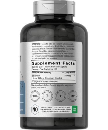 Horb ach Strontium Citrate 940 mg | 180 Capsules | Non-GMO & Gluten Free Supplement - Buy Online on GoSupps.com