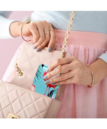 Travel Lipstick Organizer Case | Portable Makeup Bag with Mirror | Flamingo Tropical Leaves Design - Shop Now - Buy Online on GoSupps.com