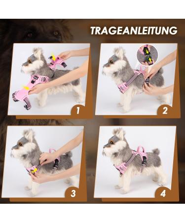 Buy Eyin Adjustable Dog Harness for Medium Dogs - Breathable Reflective Padded with Handle - Perfect for Training | Pink (M: Neck 37-50cm Chest 40-68cm) - Buy Online on GoSupps.com