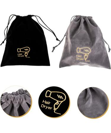 WOONEKY 2pcs Hair Dryer Bag Storage Bags for Travel Storage Bag for Bathroom Multifunctional Bag Flannel - Buy Online on GoSupps.com