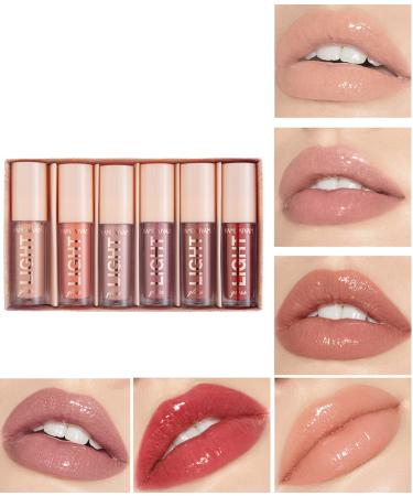 6 PCs lip gloss shimmer and shine lip gloss for full-looking lips moisturizing for naturally shiny lips lifter gloss moisturizing lip gloss with boosting effect (02)