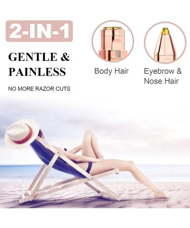 2-in-1 Facial Hair Remover for Women - Painless Precision Trimmer for Eyebrows, Nose, Lips, Body, and More - Portable Rechargeable Epilator for Smooth Skin - Buy Online on GoSupps.com