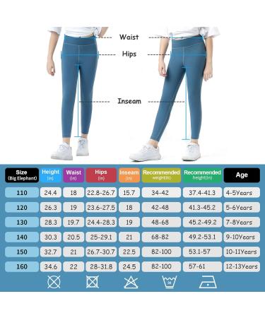Big Elephant Girl's Athletic Yoga Leggings 2 Pack - Black Grey, Size 10-11 Years | Stretch Active Pants for Youth Kids 4-13 | Running Dance Tights - Buy Online on GoSupps.com