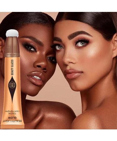 Highlighter Stick Makeup Bronzer Stick With Cushion Applicator Makeup Highlighter Contour Glitter Matte Natural Brightening Face Makeup Smooth Creamy Matte Finish Liquid Stick For Women - Buy Online on GoSupps.com