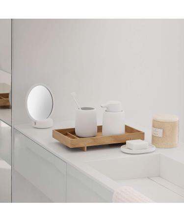 Blomus Sono Cosmetic Mirror Moonbeam/White Ceramic/Silicone - 185x90x170mm - 69162 - Buy Online on GoSupps.com