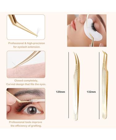 Lash Extension Supplies Kit - Complete Set with Eyelash Mirror Adhesive Holder Tweezers & Brushes for Professional Application - Buy Online on GoSupps.com