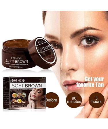 Eelhoe Intensive Brown Tanning Gel Set - Sunless Tanner for Natural Tan Skin, Includes Accelerator Cream - 2pc - Buy Online on GoSupps.com
