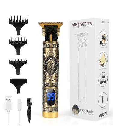 Innens Hair Clippers for Men Professional Mens Hair Clippers Zero Gapped Cordless Hair Trimmer Professional Haircut & Grooming Kit for Men Rechargeable LED Display Gifts for Men Dad Boyfriend Gold