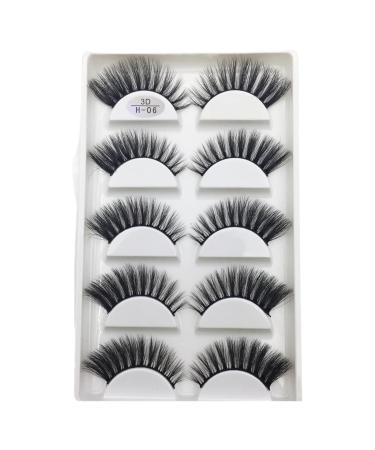 UAMOU 10/50 Boxes 5 Pairs 3D Mink False Eyelashes Hair Natural Cross Long Messy Makeup Fake Eye Lashes Extension Make Up Faux Cils Cheerfully (Color : 5Pairs H 06 Size : 10Boxes 50Pairs)