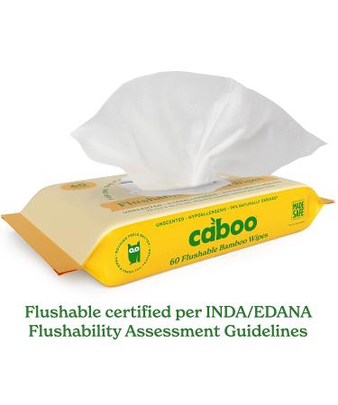 Caboo Bamboo Flushable Wipes 60 Ct Travel Packs (Pack of 3) | Eco-Friendly & Biodegradable | Septic Safe & Certified Flushable | for Adults & Kids - Buy Online on GoSupps.com