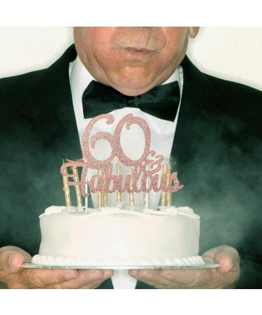 1 PCS 60 & Fabulous Cake Topper Rose Gold Glitter Cheers to Happy 60th Birthday Cake Toppers Sixty and Fabulous Cake Pick Decorations for 60th Wedding Anniversary Birthday Party Supplies - Buy Online on GoSupps.com