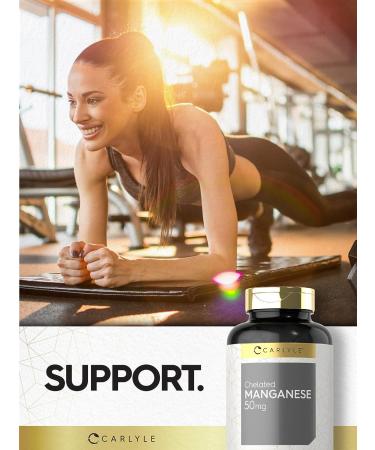 Chelated Manganese 200 Tablets | Vegetarian, Non-GMO & Gluten-Free Supplement by Carlyle - Buy Online on GoSupps.com