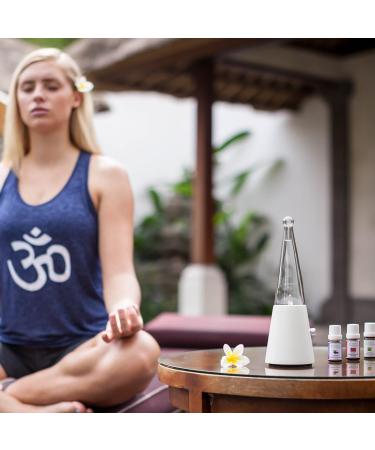 Exquisite Essential Oil Diffuser for Aromatherapy - Organic Aromas White Wood Base Glass Reservoir - Buy Online on GoSupps.com