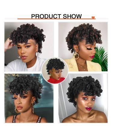 Mohawk Wigs for Black Women - Curly Ponytail with Bangs Clip-in Hair Extension - Afro Faux Hawks Hairpieces - Oseti Clip-on Mohawk Hair for African American (1B) - Buy Online on GoSupps.com