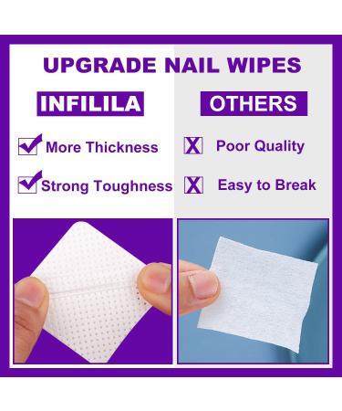 Infilila Lint Free Nail Wipes - 1000PCS Super Absorbent Nail Polish Remover Pads - Buy Online on GoSupps.com