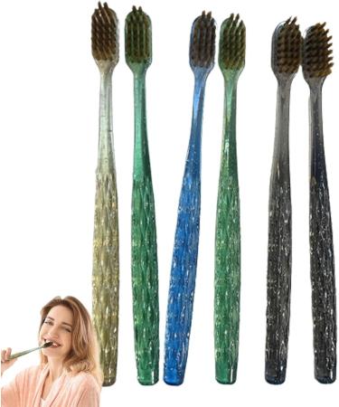 Travel Toothbrush Set - 6 Soft Bristle Toothbrushes for Family & Women | Portable & Clean Sandbook Travel Kit - Buy Online on GoSupps.com