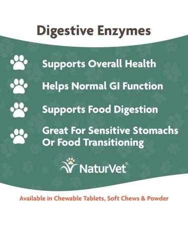 NaturVet Digestive Enzymes Plus Probiotic Powder for Dogs & Cats - 4 oz - Buy Online on GoSupps.com