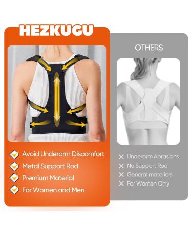Posture Corrector for Men & Women - Adjustable Back Brace Back Straightener for Neck Shoulder & Lumbar Pain Relief (XL Black - Buy Online on GoSupps.com