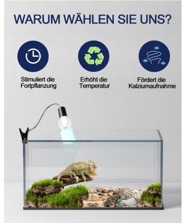 Doright 10.0 13W UVB Lamp for Reptiles - E27 UVA UVB Terrarium Light for Lizards Chameleons and Turtles - AC 220-240V Fluorescent Bulb - Buy Online on GoSupps.com