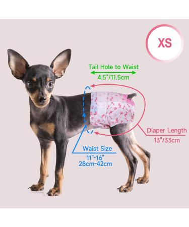 Soft Disposable Dog Diapers for Bitches - 20 Pack Adjustable Tail Hole High-Suction Cat Diapers (XS) - Buy Online on GoSupps.com