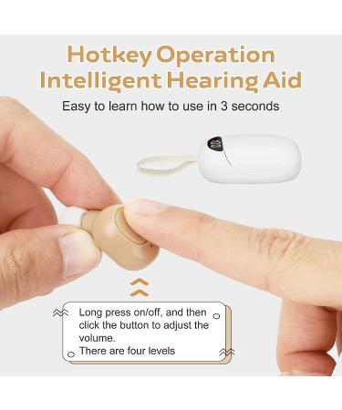 Rechargeable Noise Cancelling Hearing Aids for Seniors & Adults - Digital Amplifier with Magnetic Charging Box - Beige - Buy Online on GoSupps.com
