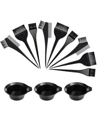 3 Sets Hair Dye Bowl And Brush Kit Hair Dye Bowl Tools For Hair Colouring Kit Hair Dye Brush And Mixing Bowl Set Dying Brushes Tint Comb Set For DIY Salon Hair Coloring Dying Brushes Hair Bleach Kit