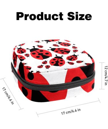 Menstrual Bag with Zipper | Sanitary Pads & Tampons Collection Bag for Women & Girls | Ladybug Print - Buy Online on GoSupps.com