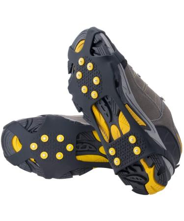 OuterStar Ice & Snow Grips Over Shoe/Boot Traction Cleat Rubber Spikes Anti Slip 10-Stud Crampons Slip-on Stretch Footwear S/M/L/X-L(Extra 10 Studs) Large (Shoes Size: W 10-13/M 8-11)