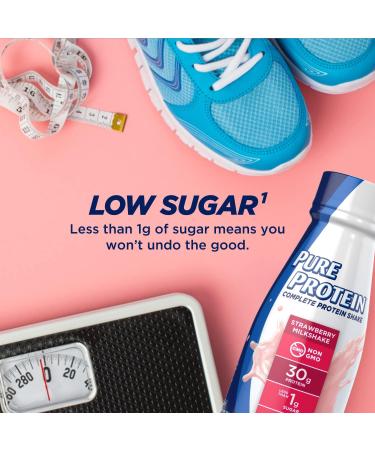Pure Protein Strawberry Protein Shake - 30g Complete Protein, Ready to Drink, Keto-Friendly - 11 Fl Oz (Pack of 12) - With Vitamins A, C, D, E and Zinc for Immune Health - Buy Online on GoSupps.com