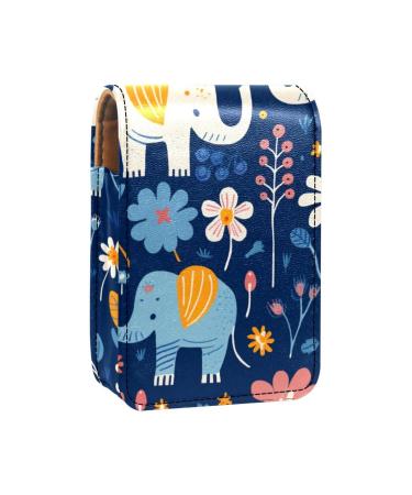 Travel Lipstick Organizer Case Lipstick Case Portable Makeup Bag With Mirror Animal Elephants Cartoon X938z2vktv
