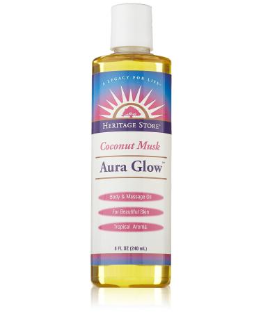 Heritage Products Aura Glow Coconut Musk Scent 8 Fluid Ounces (240 ml) (Pack of 6)