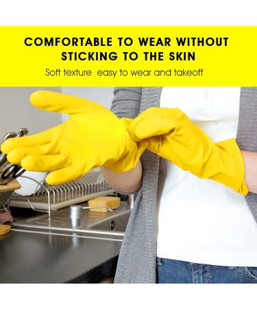 Wllhyf Reusable Rubber Cleaning Gloves - 2 Pairs Waterproof Kitchen & Household Gloves | Flexible & Durable for Dishes & Cleaning - Buy Online on GoSupps.com