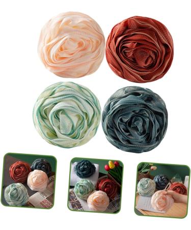Buy Housoutil 4pcs Rose Bath Ball Loofah Sponge - Exfoliating Shower Pouf & Scrubber for Smooth Skin | International Shipping - Buy Online on GoSupps.com