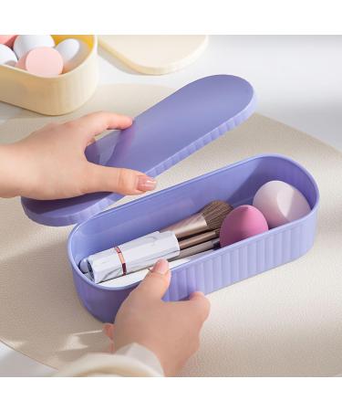 Silicone Makeup Brush Cleaner Mat & Drying Holder - Portable 3 in 1 Organizer for Brushes Beauty Sponges & Powder Puffs - Purple - Buy Online on GoSupps.com