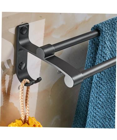 OSALADI 2pcs Cabinet Hooks Wall Towel Rack Towel Holder Self- Coat Hanger Wall-Mounted Double Towel Bar Blackx2pcs Size 1x2pcs - Buy Online on GoSupps.com