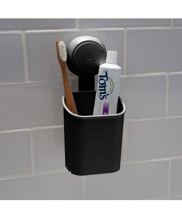 Bath Bliss Power Lock Gel-Suction Toothbrush Holder - Matte Black | Suction Mount for Bathroom Mirror or Wall | Easy Release | No Tools Required - Buy Online on GoSupps.com