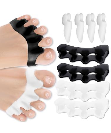 2 pairs separator and 2 pairs of valgus toe spreader toe spreader silicone toe separator for pedicure hallux valgus for overlapping toes universal size for women and men (3 colors)
