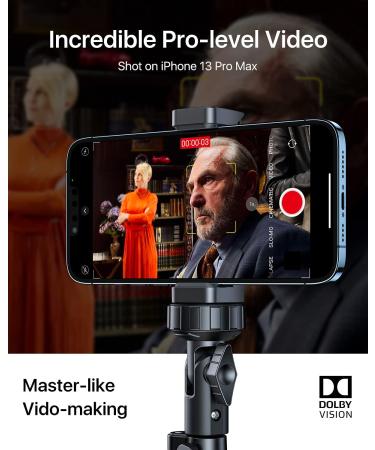 Andobil 62'' Tripod for iPhone | Wireless Remote | Extendable Cell Phone Stand | Lightweight Travel Tripod | Compatible with iPhone 13 Pro Max/12/11, Samsung S22/S21, Android, Camera, GoPro - Black - Buy Online on GoSupps.com