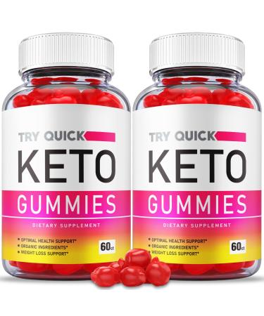 (2 Pack) Try Quick Keto Gummies - Official Formula Vegan Non Gmo with Apple Cider Vinegar Plus Try Quick Keto ACV Gummies TryQuick Keto Gummies Vitamin B12 B6 Beet Root Juice Gummy (120 Gummies)