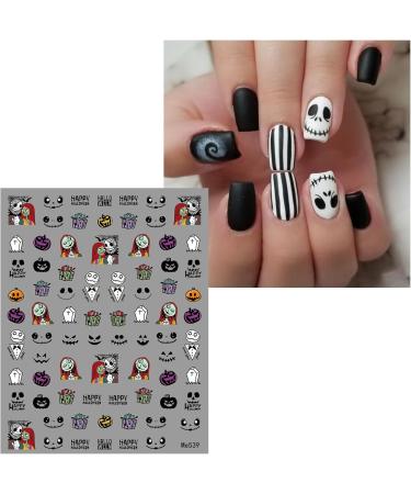 Halloween Nail Stickers 12 Sheets Self-Adhesive Nail Decal Pumpkin Ghosts Star Nail Art Decoration Design Supplies - Buy Online on GoSupps.com