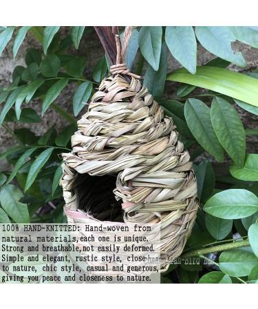 Hand-Woven Eco-Friendly Teardrop Bird Hut | Hanging Grass Bird House | 100% Natural Fiber | Shelter from Cold Weather - Buy Online on GoSupps.com